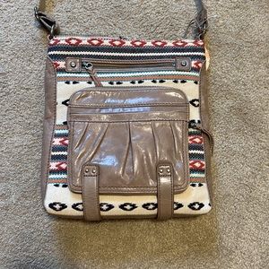 The Sak shiitake loom Iris canvas/leather crossbody